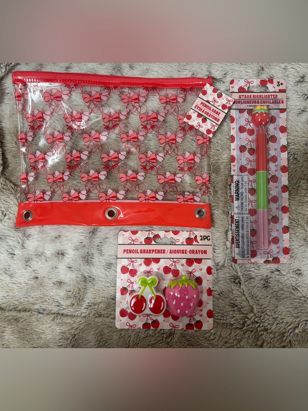 Strawberry/ cherry stationary bundle